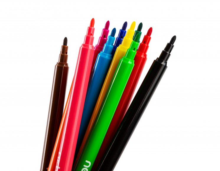 Felt tip pens, 12 colours - Nebulo